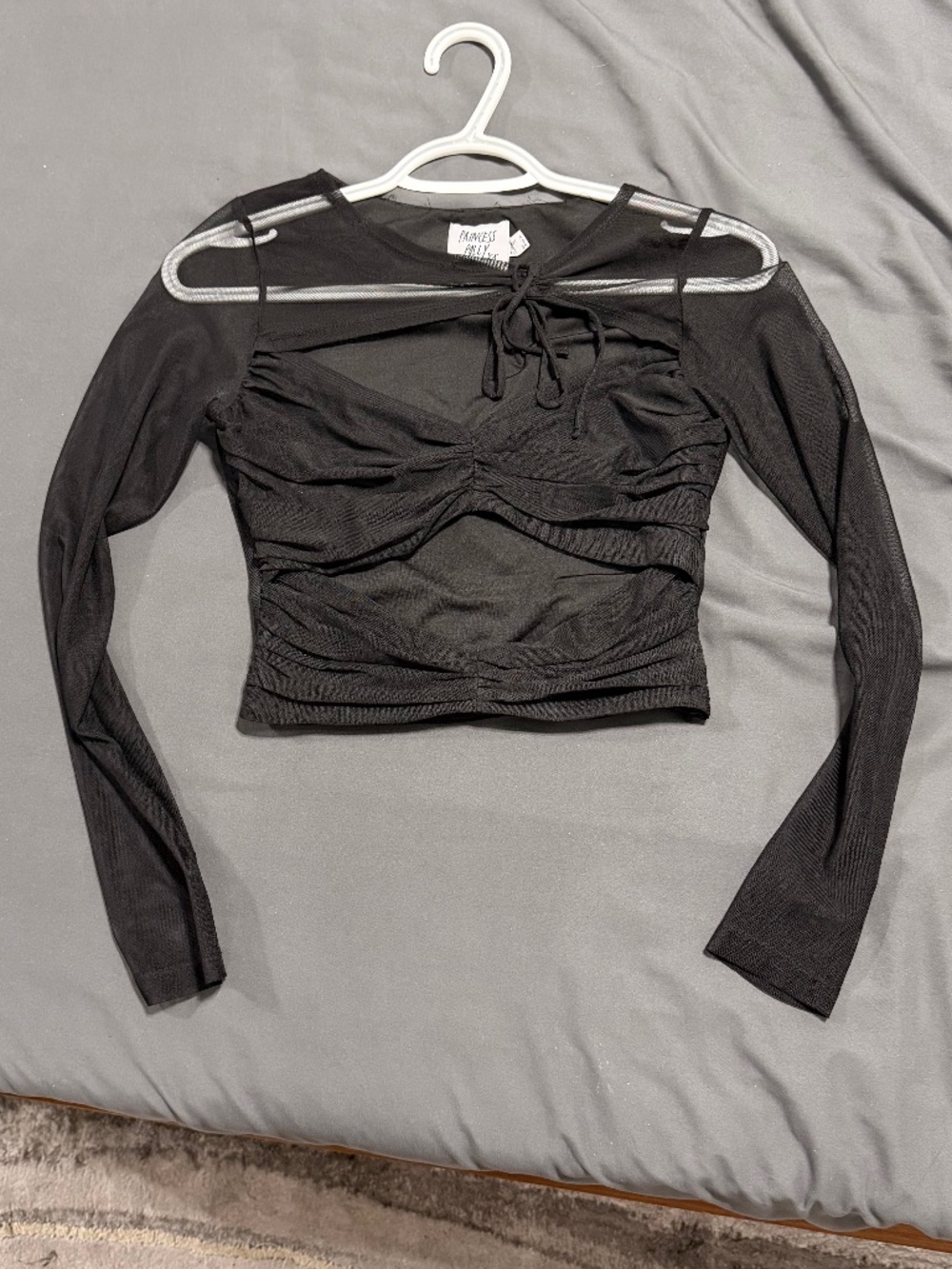 Princess Polly Mesh cut out black top